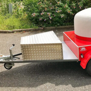 Additional storage box for mobile oven