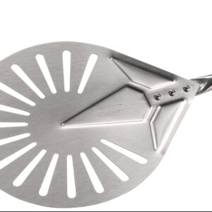 Aluminium pizza turning peel Gi Metal AZZURRA / Aluminium, Round, Perforated, Small 17cm / 168cm