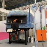 Rotating gas / wood fired pizza oven with under-top gas burner Saetta 140