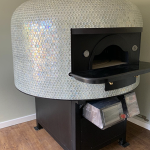 Rotating gas / wood fired pizza oven with under-top gas burner Saetta 110