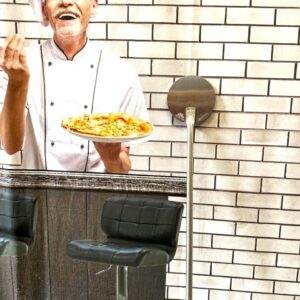 Stainless Steel pizza turning peel , artisan work Esposito laser engraved logo – Round, Small 15cm / 150cm