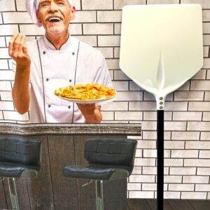 Aluminium pizza peel artisan work Esposito laser engraved logo – Square, Rectangular 33cm with 150cm handle